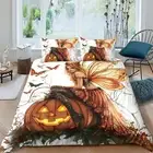 Bedding Suit Happy Halloween Comforter Cover Set Pumpkin Ghost Witch34