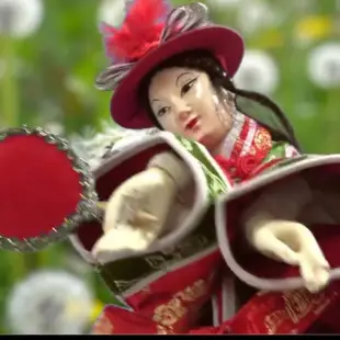 【A-ONE 匯旺】紅衣美人 有內體 可換衣 精緻布袋戲偶 送台灣國旗胸章 戲偶架 懷舊 女旦 布玩偶人偶手偶