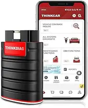 thinkcar Thinkdiag Obd2 Diagnostic Device, Automotive Error Code Reader for Complete Systems, OBD2 Bluetooth Adapter with 16 Reset Services, Active Test, ECU Coding, iOS and Android App