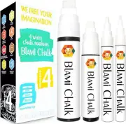 Drawing White Chalk Markers 4 Pack - Reversible Fine and Jumbo Tips 16Mm - 10...