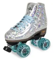 Sure-Grip Quad Roller Skates - Prism *Plus* Silver with Light Blue Limited Edi