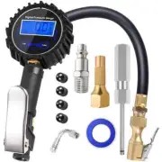 Digital Tire Pressure Gauge With Inflator 3-200 PSI Air Chuck & Compressor Heavy