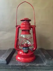 Red Camping Kerosene Lantern, Never Used Vintage MEVA 864