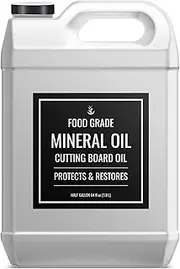 Pure Organic Ingredients Mineral Oil, Food Grade, USP Grade, for Cutting Boards, Butcher Blocks, Countertops, Wood Utensils Half Gallon (64 oz (1/2 Gallon))