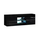 130 Cm Rgb Led Tv Stand Cabinet Entertainment Unit Gloss Black