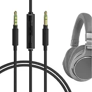 Geekria Audio Cable with Mic Compatible with ATH ATH-M50xBT2 ATH-M20xBT Headphones Cable, 1/8" (3.5mm) to 3.5mm Braided Nylon Replacement Stereo Cord with Inline Microphone (4 ft/1.2 m)