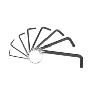 Hex Key Set, 8 in 1 Metric L Shape Hexagon Head Wrench with Ring (Black)