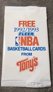 RARE 1992 Fleer Tony’s Pizza NBA Basketball Cards Unopened Sealed Pack
