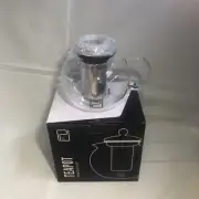 JCP Glass Tea Pot Stainless Steel Leaf Infuser Herbal Kettle Teapot Coffee