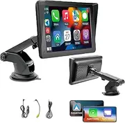 GPS Navigation for Car Australia, 7 inch Portable Carplay Screen for Car, Wireless Apple CarPlay and Android Auto Player with Car Radio/Bluetooth Music/Voice Control