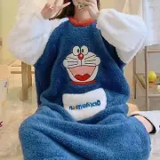 Doraemon Plush Sleep Gown | Smart Robot Cat Anime Nightdress Gown Pajama