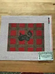 SCOTTISH TERRIER Hand-painted Needlepoint Canvas St. Ruth Little Scotty 14c 12"