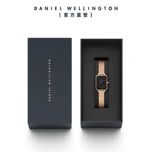 【Daniel Wellington】DW 手錶 Quadro Lumine 20X26-星辰系列貝母盤麥穗鋼琴方錶-星辰黑(三色 DW00100583)