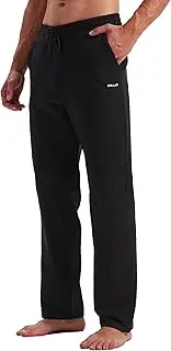 [WILLIT] Men's Cotton Yoga Sweatpants Exercise Pants Open Bottom Athletic Lounge Pants Loose Male Sweat Pants with Pockets