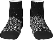 [JBYJBX] Black White Glitter Print Adult Socks Womens Mens Workout Thermal Cozy All-Season Gift Holiday Articles Use