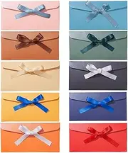10 PCS Bow Envelopes Retro Gift Envelopes Kraft Paper Coloured Envelopes with Ribbons Invitation Envelopes for Festival Party Invitations Greeting