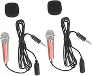 SWOOMEY 2Pcs Mini Microphone for Singing Portable Recording Mic for Vlogging Podcasting and Interviews Compact Design for Compatible with Phones and Laptops
