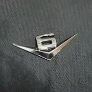 1x V6 Chrome Silver Metal Decal Emblem Sticker Badge Engine Turbo Racing Utility (for: Renault)