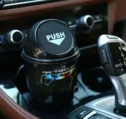 1 pc Car Trash Can With Lid Mini Vehicle Trash Car Dustbin Garbage Organizer