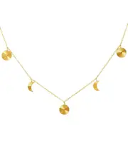 Savvy Cie Plated Moon Dangle Necklace