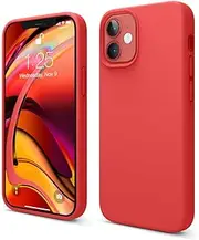 elago Liquid Silicone Case Designed for iPhone 12 Mini (5.4"), Premium Silicone, Full Body Protection : 3 Layer Shockproof Cover Case (Red)