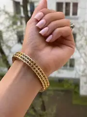 Lady Bangle for Graduation gift for women Citrine Yellow bracelet 2ct Handmade