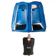 Adventure Kings Double Ensuite Shower Tent + 20L Portable Solar Shower Camping