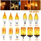 B22 E14 E27 LED Flicker Flame Lamp Bulb Burning Fire Effect Candle Bulb Light