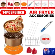 14PCS Air Fryer Accessories 8 Inch Pizza Oven BBQ Rack Cake Kitchen Baking Tool