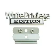 Front Grille White PrivilegeEmblem Badge Decal Sticker Nameplate