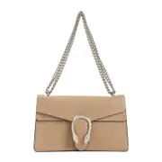 [Gucci] Gucci-Natural Tan Grained Leather Dionysus Shoulder Bag-Donna OS OS
