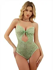[MDSADYOH] Women Lingerie Sexy Green Lace Babydoll Chemise Honeymoon