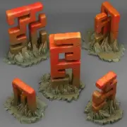 Mysterious Asian Stones-3D Printed Resin RPG/Dungeons & Dragons Tabletop Terrain