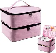 Nail Kit Organizers - Nail Polish Storage Case with Removable Layers,Large Capacity Nail Kit Case Container for Fingernail, Dryer, Portable Cosmetic Bag for