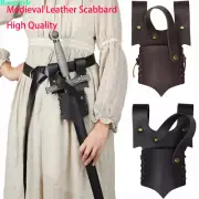 Retro Cosplay Medieval Faux Leather Warrior Waist Sword Holder Scabbard Costume