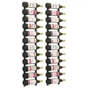 Wall Mounted Wine Racks for 12 Bottles 2 pcs Black Iron
