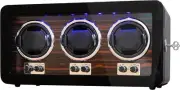 3 Watch Winders for Automatic Watches Wooden Rotating Watch Box 15 Rotation Mode