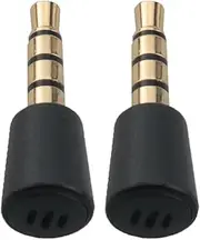 WELWIK 2PCS Black Plastic Audio Interface/Live Tuning Controller Microphone 3.5mm TRRS Plug Compatible with Smartphones Tablets Game Consoles