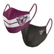 Manly Sea Eagles NRL Adults Reversible Washable Face Mask