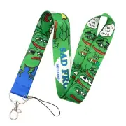 Pepe The Frog Feels Bad Man Meme Green ID Badge Holder Lanyard