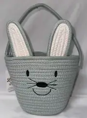 Lucy’s Room Bunny Rope Blue Green Basket NEW