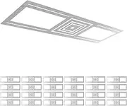 ASD New Construction Mounting Plate with Symmetric Square Hole - 3-4-6" Flat Steel Rough-in Wafer Light Bracket, LED Recessed Lighting Housing, 24 Pack