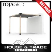 Toja Grid 3.05 x 3.66m Wall Mount Pergola Kit W/ Shade Sail GK-SS21012GR13