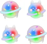 PlayVital Cute Universal Illuminated LED Thumbstick Grips for ps5, for ps4, Joystick Caps for Xbox Series X/S, for Xbox One, Switch Pro Controllers, Joystick Protection - Planet & Sweet Bunny