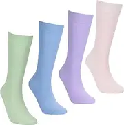 [No Cold Feet] Fun 4-Pack Colorful Novelty Socks for Men for Dress Casual Formal Groomsmen Wedding