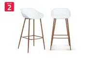 Set of 2 Ovela Leerdam Bar Stools (White)