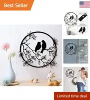 Metal Wall Art Bird on Tree Branch - Classic Style - Living Room, Garden, Office