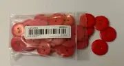 Thirty (30) 2.5 cm / 25 mm / .98” Red Plastic 2-hole Buttons for Sewing Crafts