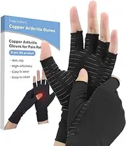 Compression Gloves, Feimvbe Copper Arthritis Gloves Can Relieve Joint Pain, Carpel Tunnel, Rheumatoid Arthritis, Swelling and Fatigue Symptoms, Hand Brace Support for Women and Men
