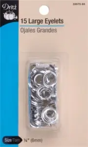 Dritz 33575-65 Eyelets 1/4" 15/Pkg-Nickel